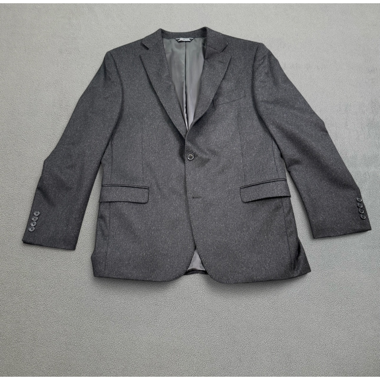 Saks Fifth Avenue Blazer 44r Mens Gray Wool Blend Two Button Sport Coat Business